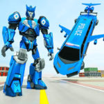 flying limo robot car transform police robot game